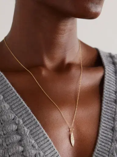 Ileana Makri Leaf 18-karat Gold Diamond Necklace | Thumbnail 2 Ileana Makri Leaf 18-karat Gold Diamond Necklace | Thumbnail 2