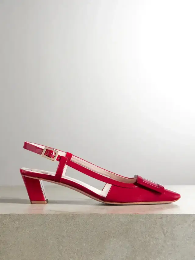 Roger Vivier Belle Vivier 45 Patent-leather Slingback Pumps