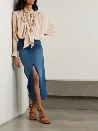 Chloé Organic Denim Midi Skirt | Thumbnail 2