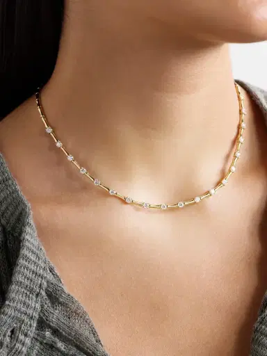 Anita Ko Bamboo 18-karat Gold Diamond Choker | Thumbnail 2