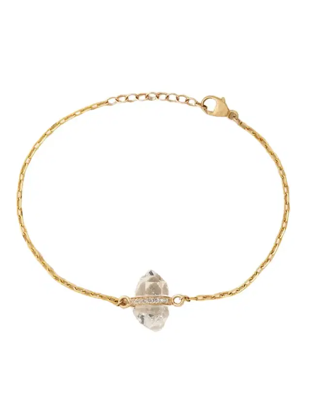 14-karat Gold, Quartz And Diamond Bracelet