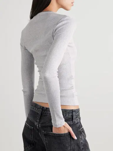AGOLDE Delphi Ribbed Jersey Top | Thumbnail 4 AGOLDE Delphi Ribbed Jersey Top | Thumbnail 4