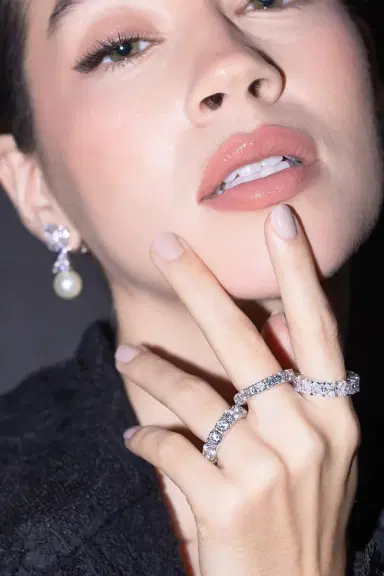 FANTASIA by DESERIO 4 Prong Eternity Band | Thumbnail 3