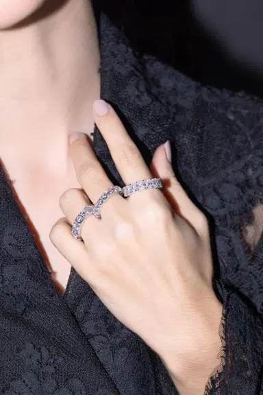 FANTASIA by DESERIO 4 Prong Eternity Band | Thumbnail 5
