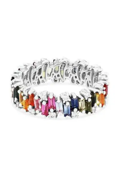 Suzanne Kalan Alaia Rainbow Sapphire Eternity Band - White Gold | Thumbnail 3 Suzanne Kalan Alaia Rainbow Sapphire Eternity Band - White Gold | Thumbnail 3