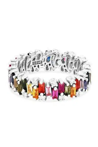 Suzanne Kalan Alaia Rainbow Sapphire Eternity Band - White Gold | Thumbnail 1 Suzanne Kalan Alaia Rainbow Sapphire Eternity Band - White Gold | Thumbnail 1