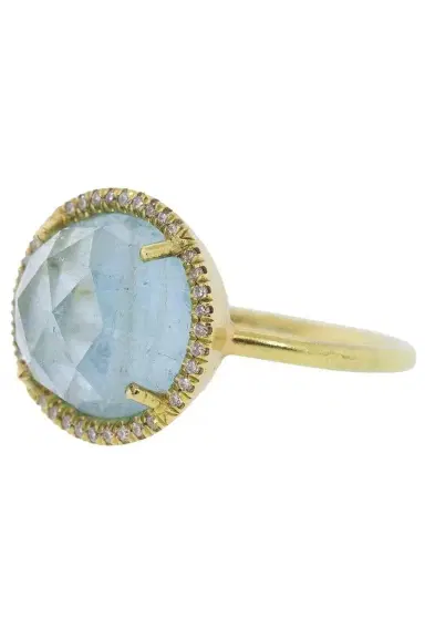 IRENE NEUWIRTH JEWELRY Aquamarine and Diamond Pave Ring | Thumbnail 1