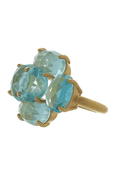 IRENE NEUWIRTH JEWELRY Aquamarine Flower Ring | Thumbnail 4