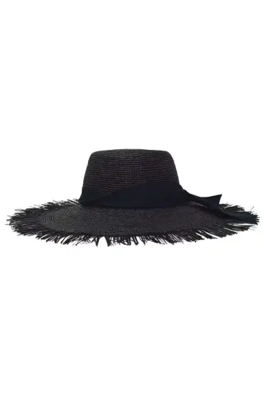 GIGI BURRIS MILLINERY Astrid Panama Straw Hat - Black | Thumbnail 1