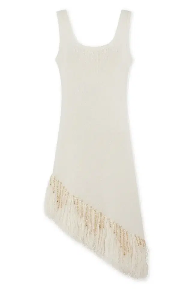 Rabanne Beaded Feather Asym Dress