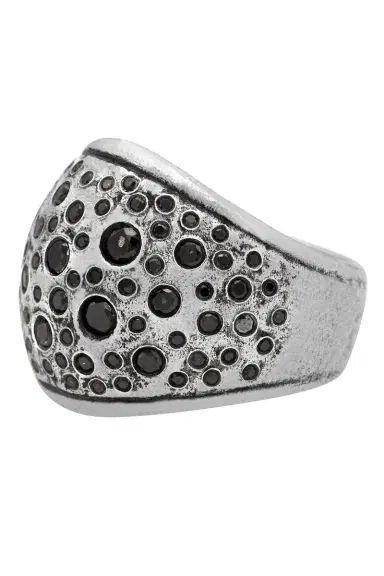 JOHN VARVATOS Black Diamond Stardust Wide Band Ring | Thumbnail 4