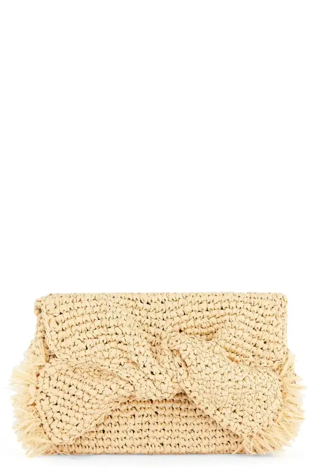 Anya Hindmarch Bow Clutch - Natural