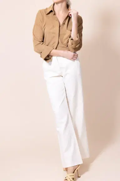 TWP Boyfriend Suede Shirt - Tobacco | Thumbnail 3