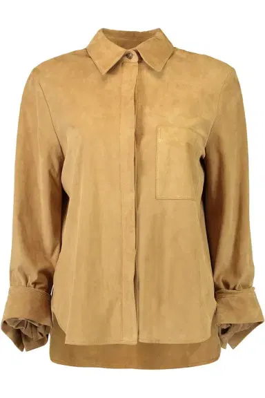 TWP Boyfriend Suede Shirt - Tobacco | Thumbnail 1