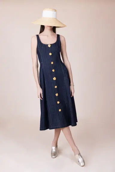 Adam Lippes Button Placket Dress | Thumbnail 2