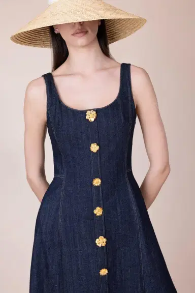 Adam Lippes Button Placket Dress | Thumbnail 3