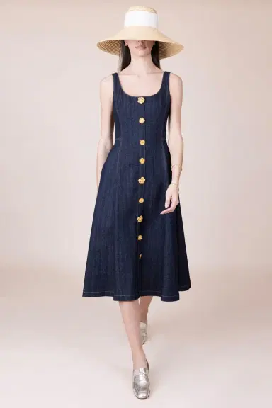 Adam Lippes Button Placket Dress | Thumbnail 4