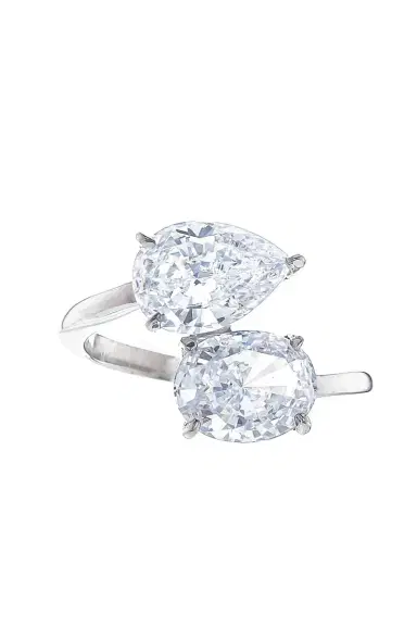 FANTASIA by DESERIO Bypass Pear Oval Ring | Thumbnail 1 FANTASIA by DESERIO Bypass Pear Oval Ring | Thumbnail 1