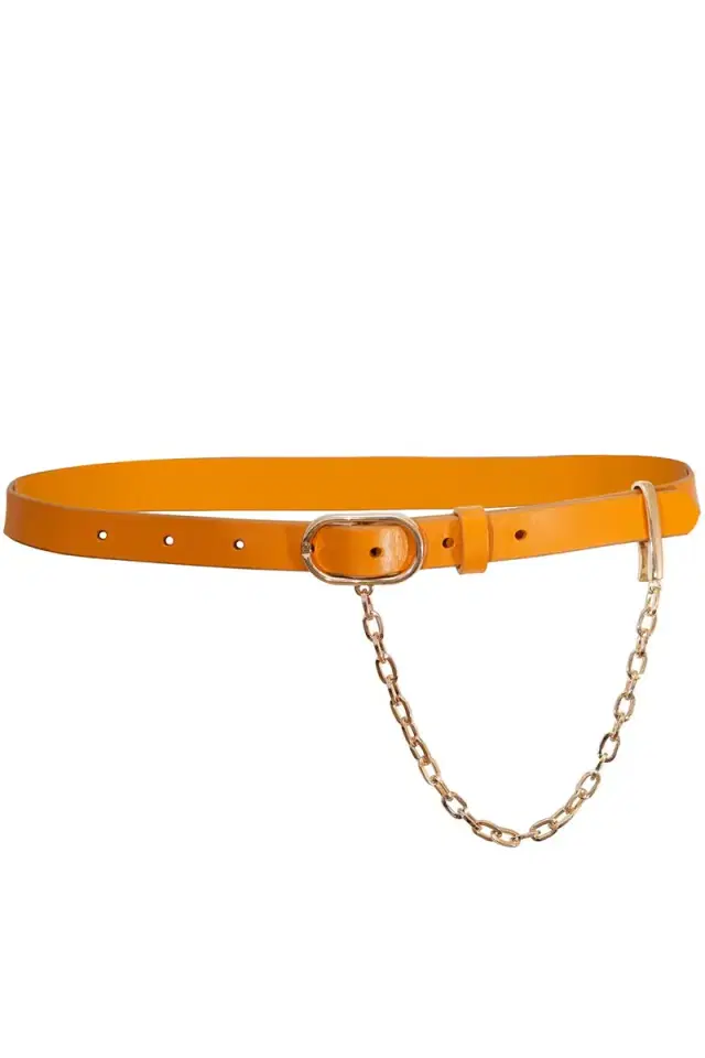 FRAME DENIM Caramel Le Petit Oval Chain Belt