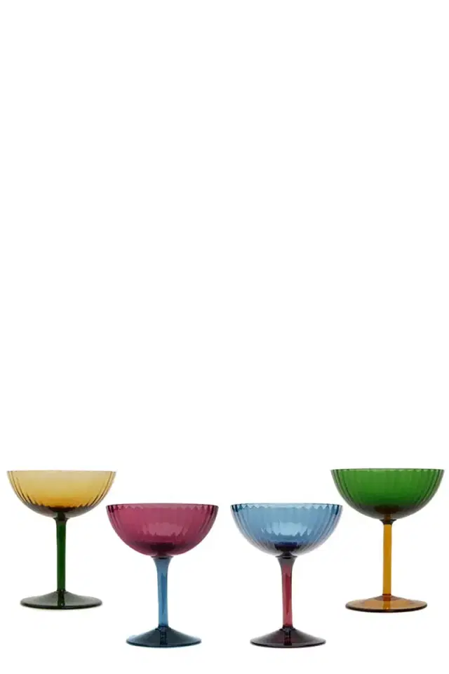 Champagne Coupe Set Of 4 - Rainbow Mix