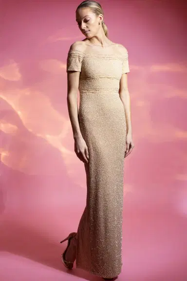 PAMELLA ROLAND Champagne Ombre Signature Sequin Gown | Thumbnail 5