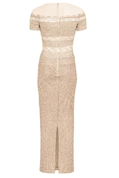 PAMELLA ROLAND Champagne Ombre Signature Sequin Gown | Thumbnail 7