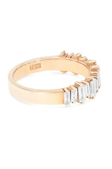 Suzanne Kalan Classic Diamond Half Band Ring - Rose Gold | Thumbnail 4