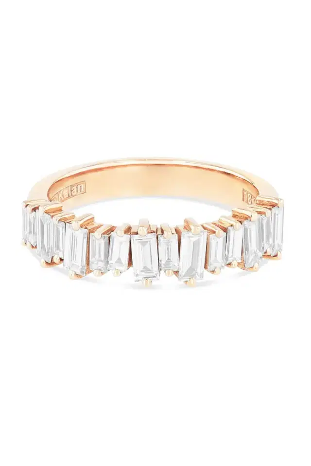 Suzanne Kalan Classic Diamond Half Band Ring - Rose Gold