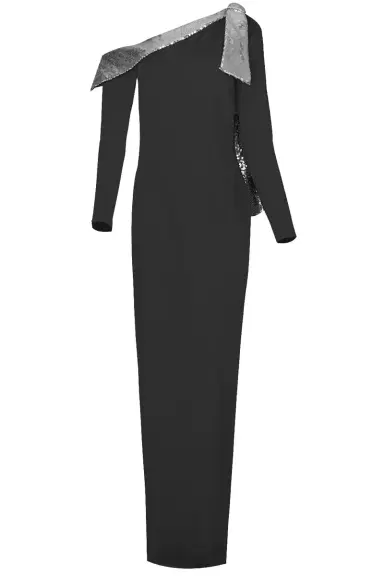 PAMELLA ROLAND Contrast Neckline Gown | Thumbnail 1