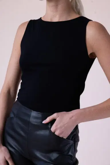 MAJESTIC FILATURES Crewneck Tank - Noir | Thumbnail 2