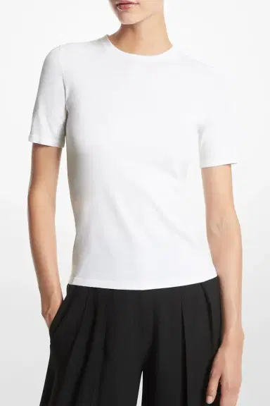 Michael Kors Collection Crewneck Tee - Optic White | Thumbnail 2