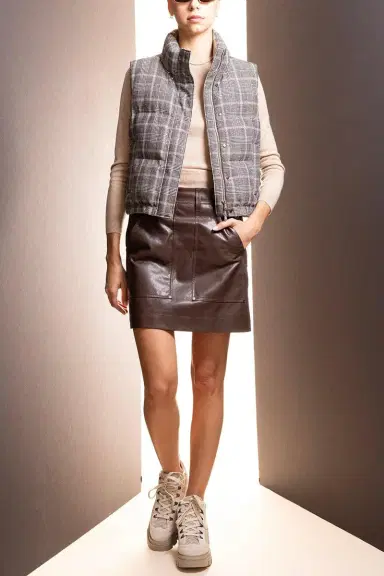 Brunello Cucinelli Dazzling Prince Of Wales Down Vest | Thumbnail 3 Brunello Cucinelli Dazzling Prince Of Wales Down Vest | Thumbnail 3