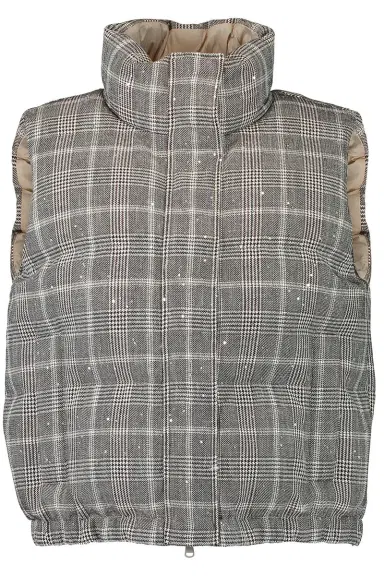 Brunello Cucinelli Dazzling Prince Of Wales Down Vest | Thumbnail 1 Brunello Cucinelli Dazzling Prince Of Wales Down Vest | Thumbnail 1