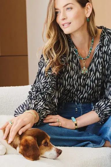 Jenna Blake Diamond Clasp Box Chain Necklace | Thumbnail 2