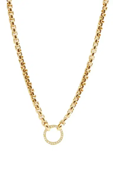 Jenna Blake Diamond Clasp Box Chain Necklace | Thumbnail 1