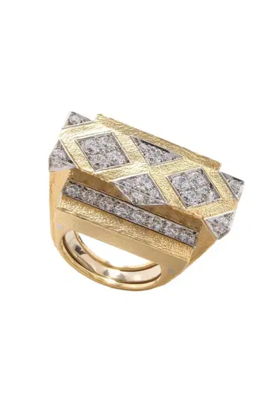 DAVID WEBB Diamond Cross Beam Ring | Thumbnail 1