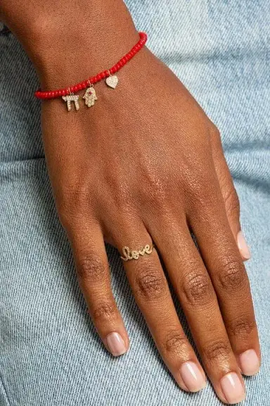 Sydney Evan Diamond Pave Love Script Ring | Thumbnail 3