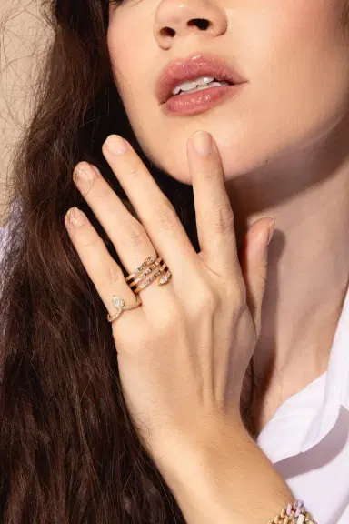 SHAY JEWELRY DIAMOND QUAD PEAR SPIRAL RING | Thumbnail 3