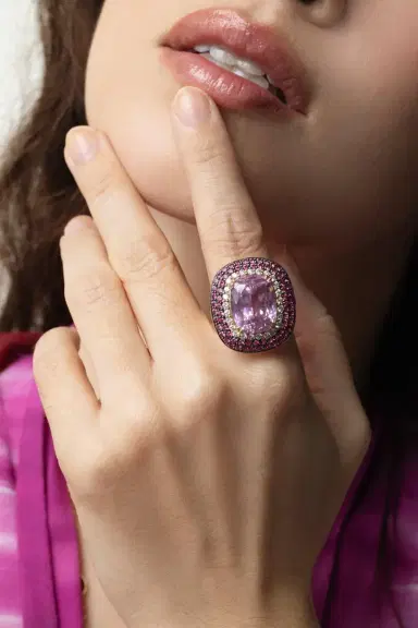ALEXANDER LAUT Diamond Ruby Kunzite Ring | Thumbnail 2