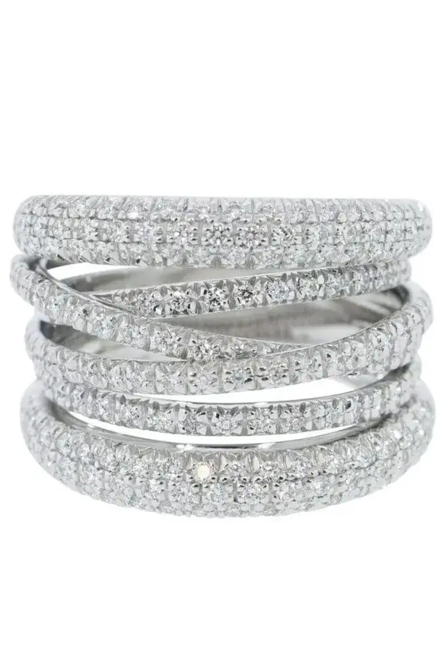 Diamond Scribble Band Ring