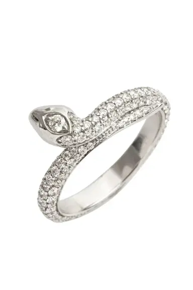 Foundrae Diamond Snake Bookend Ring | Thumbnail 1