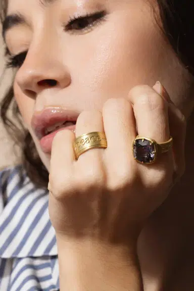 LEIGH MAXWELL Diamond Tanzanite 8 Prong Ring | Thumbnail 4