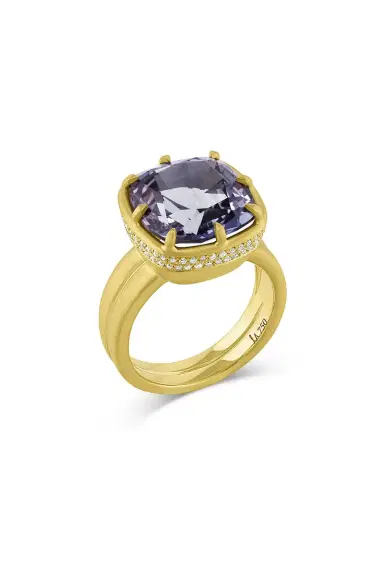 LEIGH MAXWELL Diamond Tanzanite 8 Prong Ring | Thumbnail 5
