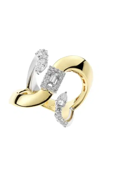 YEPREM Double Pear Baguette Diamond Ring | Thumbnail 1