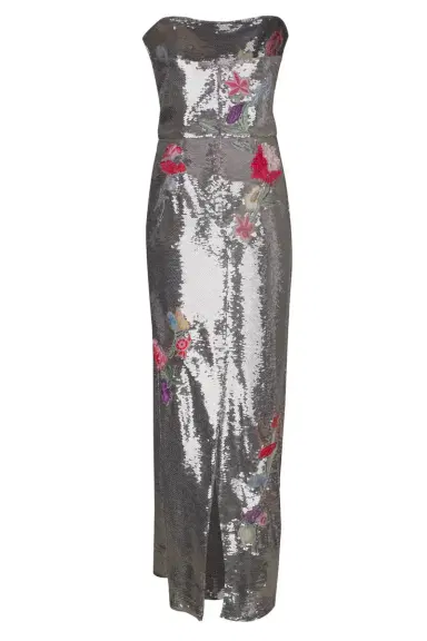 MONIQUE LHUILLIER Embroidered Strapless Gown | Thumbnail 3