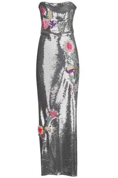 MONIQUE LHUILLIER Embroidered Strapless Gown | Thumbnail 1
