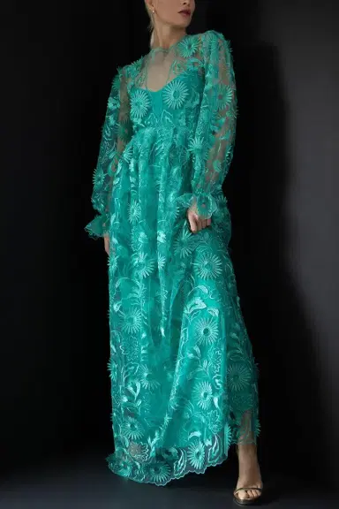 Alberta Ferretti Embroidered Tulle Gown | Thumbnail 2