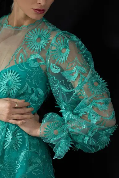 Alberta Ferretti Embroidered Tulle Gown | Thumbnail 3
