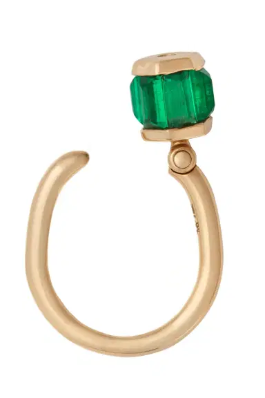 Marla Aaron Emerald Baguette Trundle Ring | Thumbnail 3