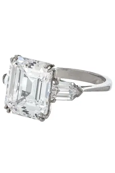 FANTASIA by DESERIO Emerald Cut Three Stone Ring | Thumbnail 3
